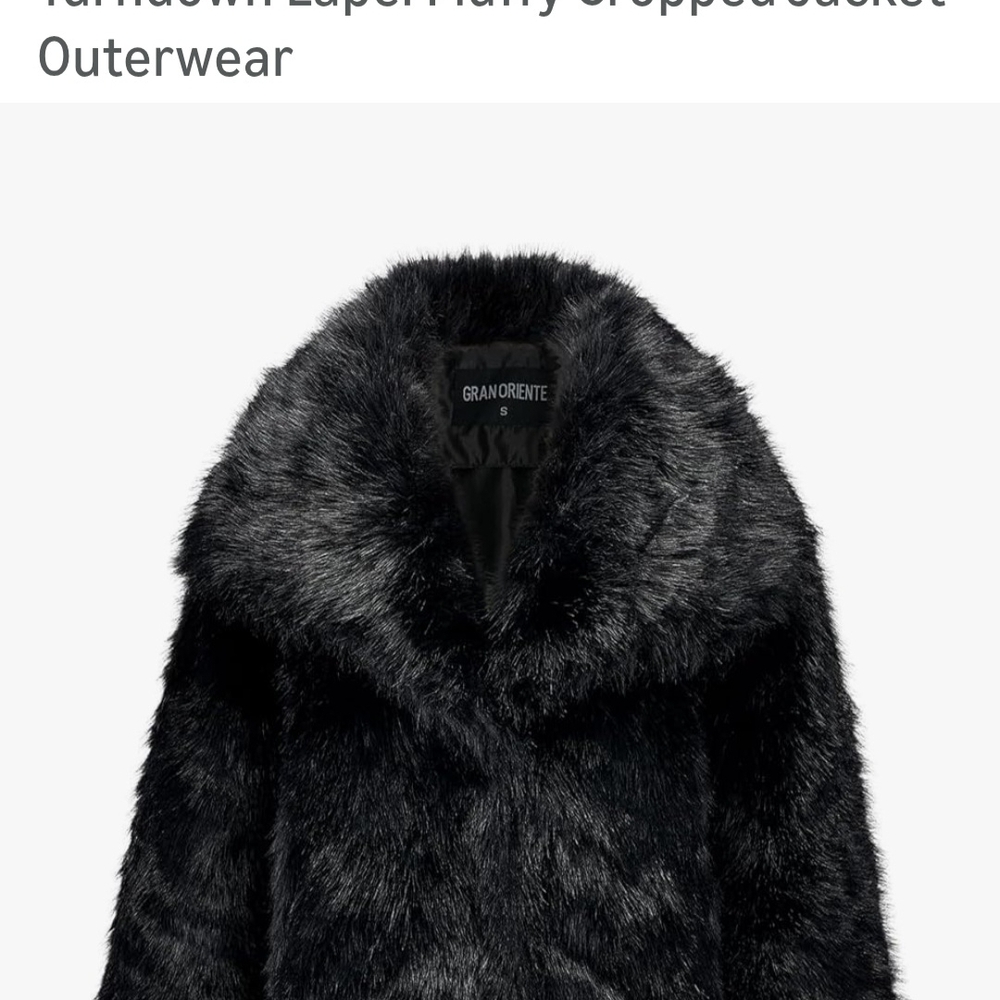 Black Furry Cropped Jacket